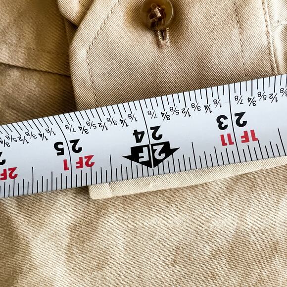 VTG Tommy Hilfiger Tan Longsleeve Button Down 100 Cotton Suede Collar Trim L - Picture 8 of 11